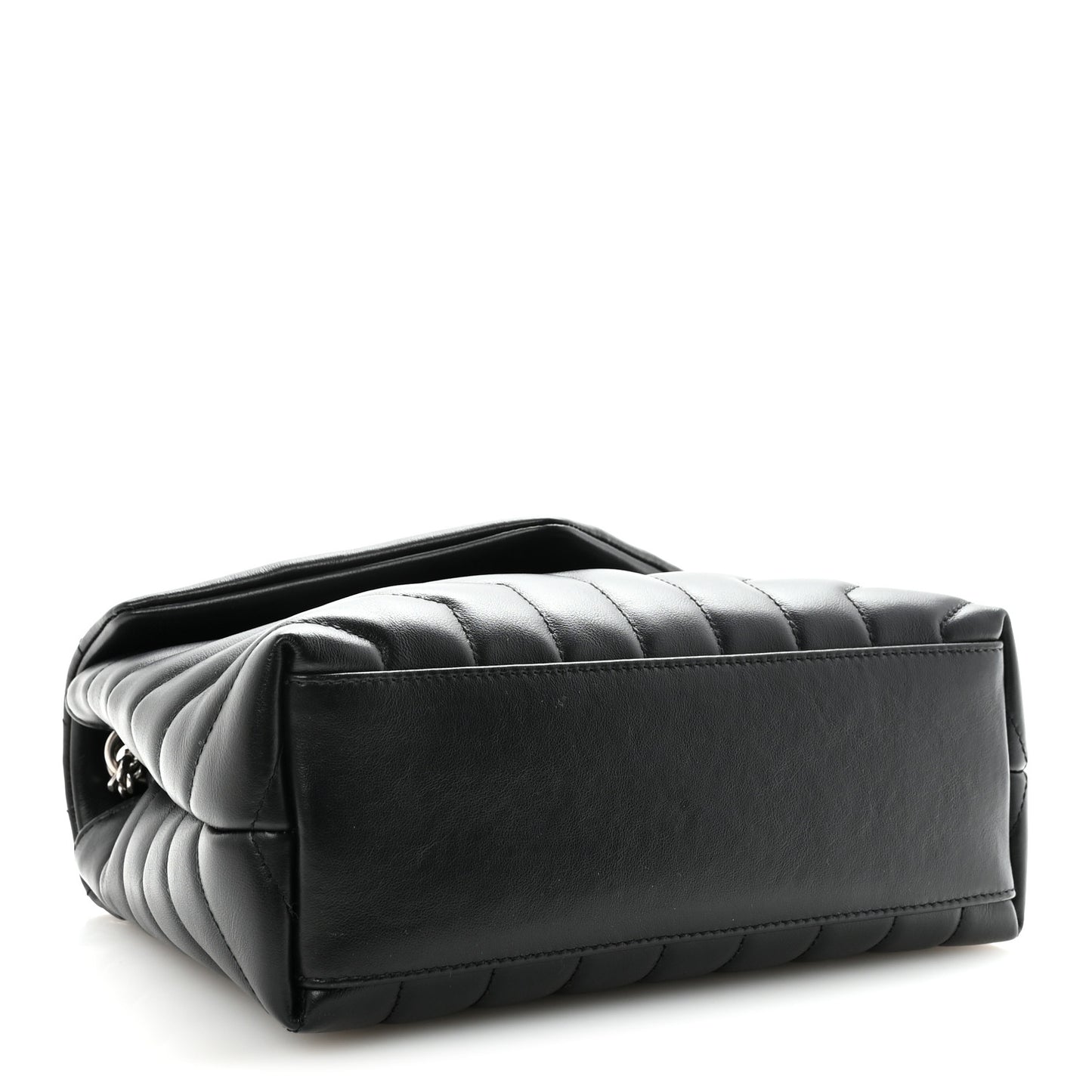 Calfskin Y Quilted Monogram Small Loulou Chain Satchel Black