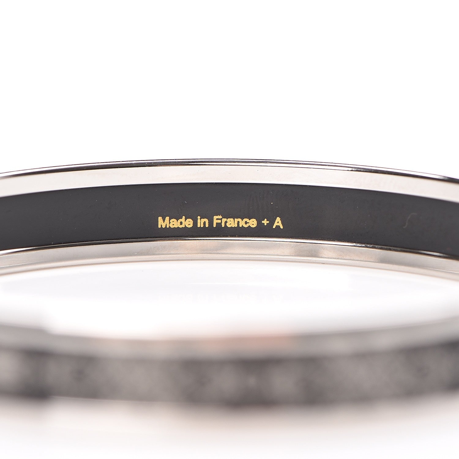 Hermes Enamel Printed Narrow Grand Apparat 2 Bracelet 62 Black 4 of 5