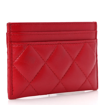 Chanel Lambskin Plexiglass Quilted Coco Love Card Holder Red 3 of 8