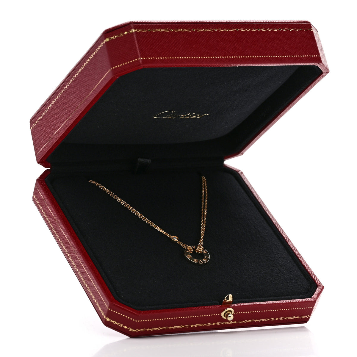 Cartier 18K Yellow Gold 2 Diamond LOVE Necklace 6 of 6