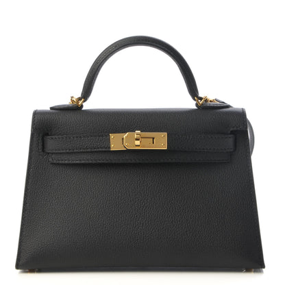 Hermes Chevre Chandra Mini Kelly Sellier 20 Black 1 of 27