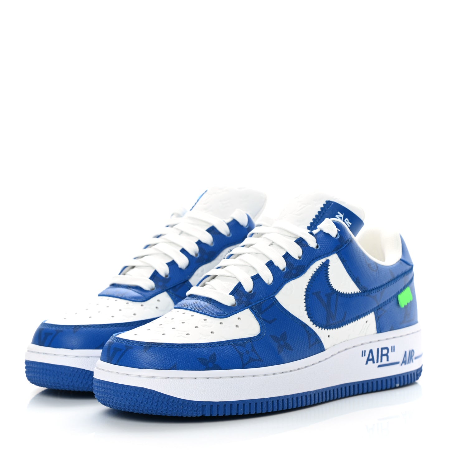 X NIKE AIR FORCE 1 Calfskin Monogram Mens Sneakers 6 Blue