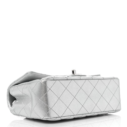 Chanel Metallic Lambskin Quilted Mini Rectangular Flap Silver 4 of 9