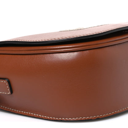 Celine Smooth Calfskin Cuir Triomphe Embroidered Folco Crossbody Bag Tan 9 of 10