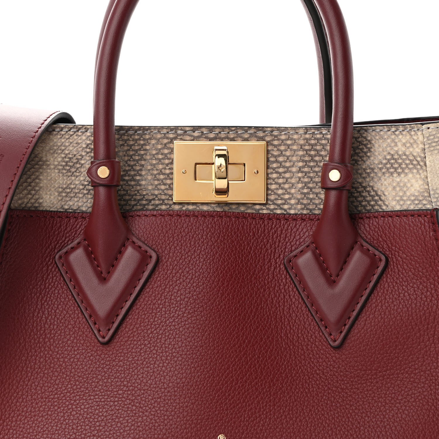Louis Vuitton Calfskin Karung Snakeskin Mahina On My Side PM Griotte Red 7 of 9