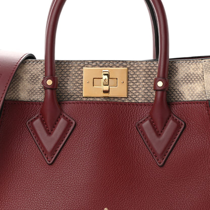 Louis Vuitton Calfskin Karung Snakeskin Mahina On My Side PM Griotte Red 7 of 9