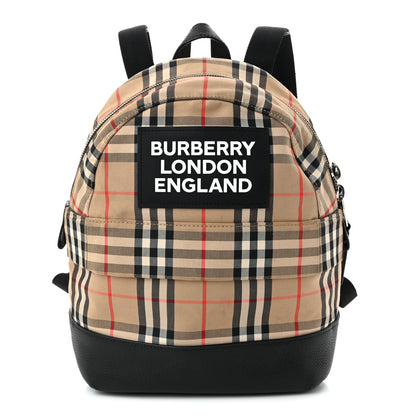 Burberry House Check Canvas Calfskin Small Nico Backpack Archive Beige 1 of 11