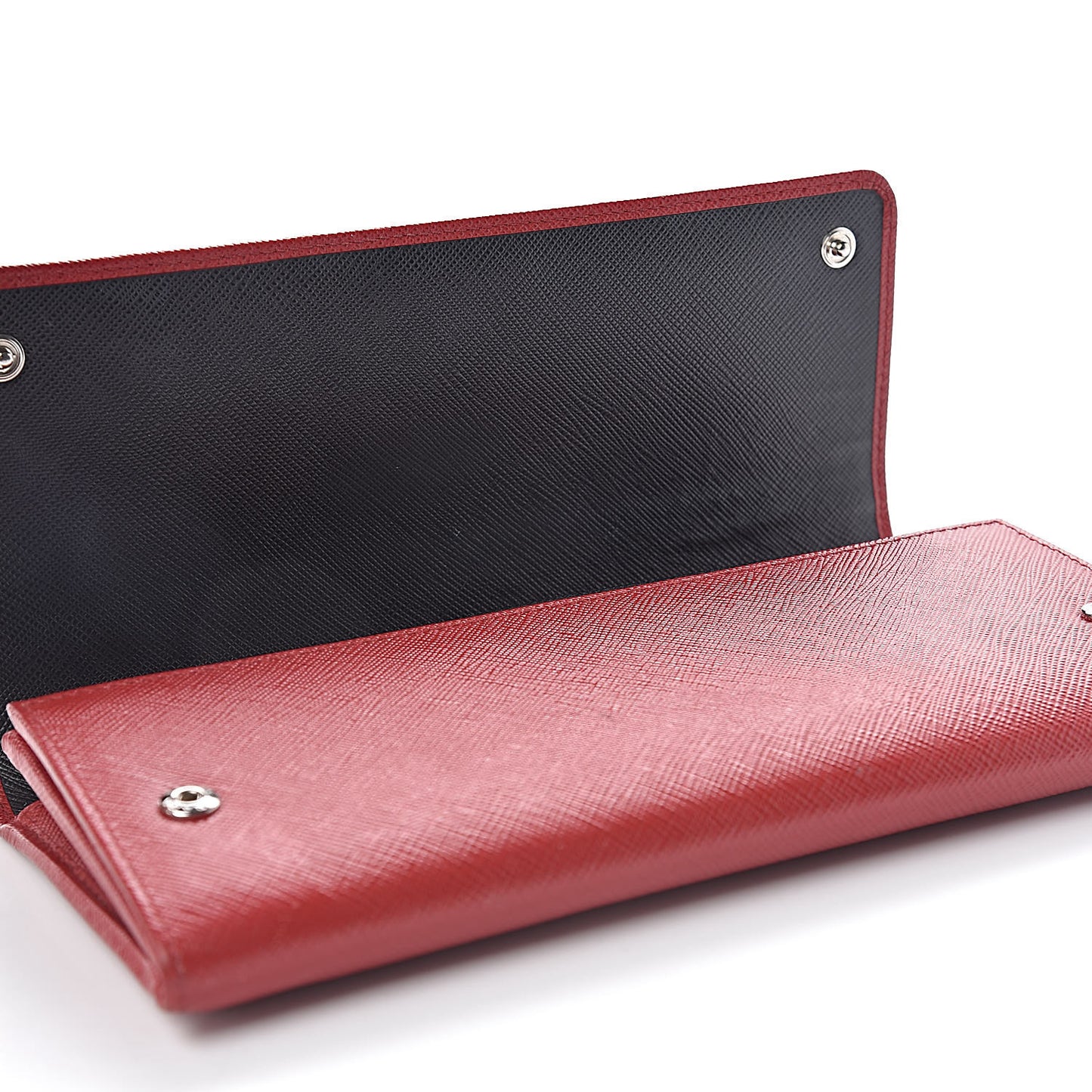 Saffiano Bi Color Wallet on Chain Fuoco Black