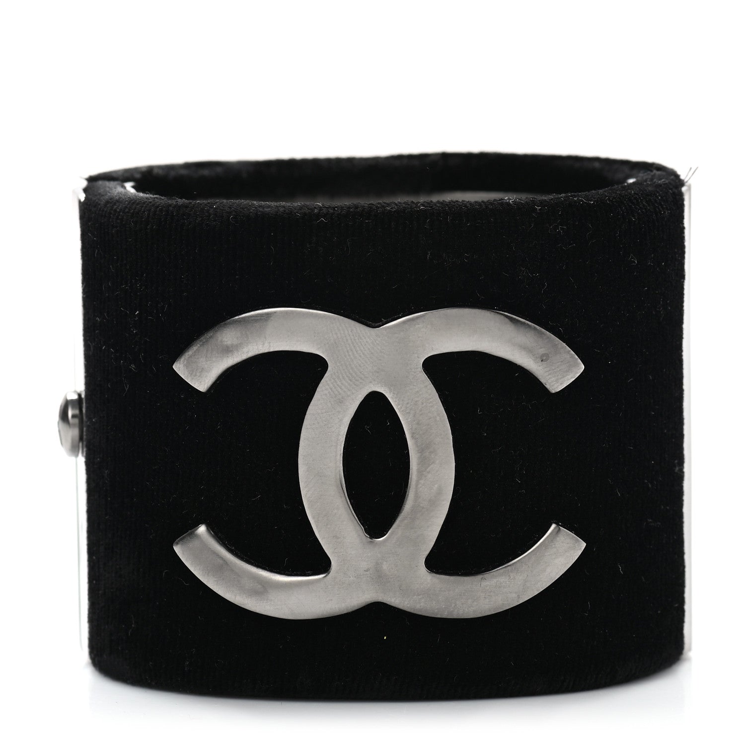 Chanel Velvet CC Wide Cuff Black 1 of 6