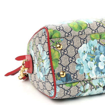 Gucci GG Supreme Monogram Blooms Small Boston Beige Blue Navy Hibiscus Red 8 of 9