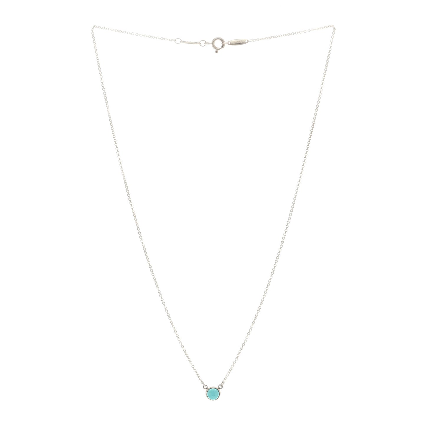 Sterling Silver Turquoise Elsa Peretti Color by the Yard Pendant Necklace