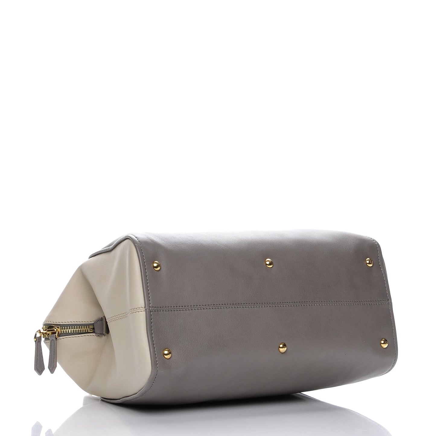 Vitello Capra Alabama Colorblock Large Chameleon Tote Asfalto Latte Grigio Chiaro
