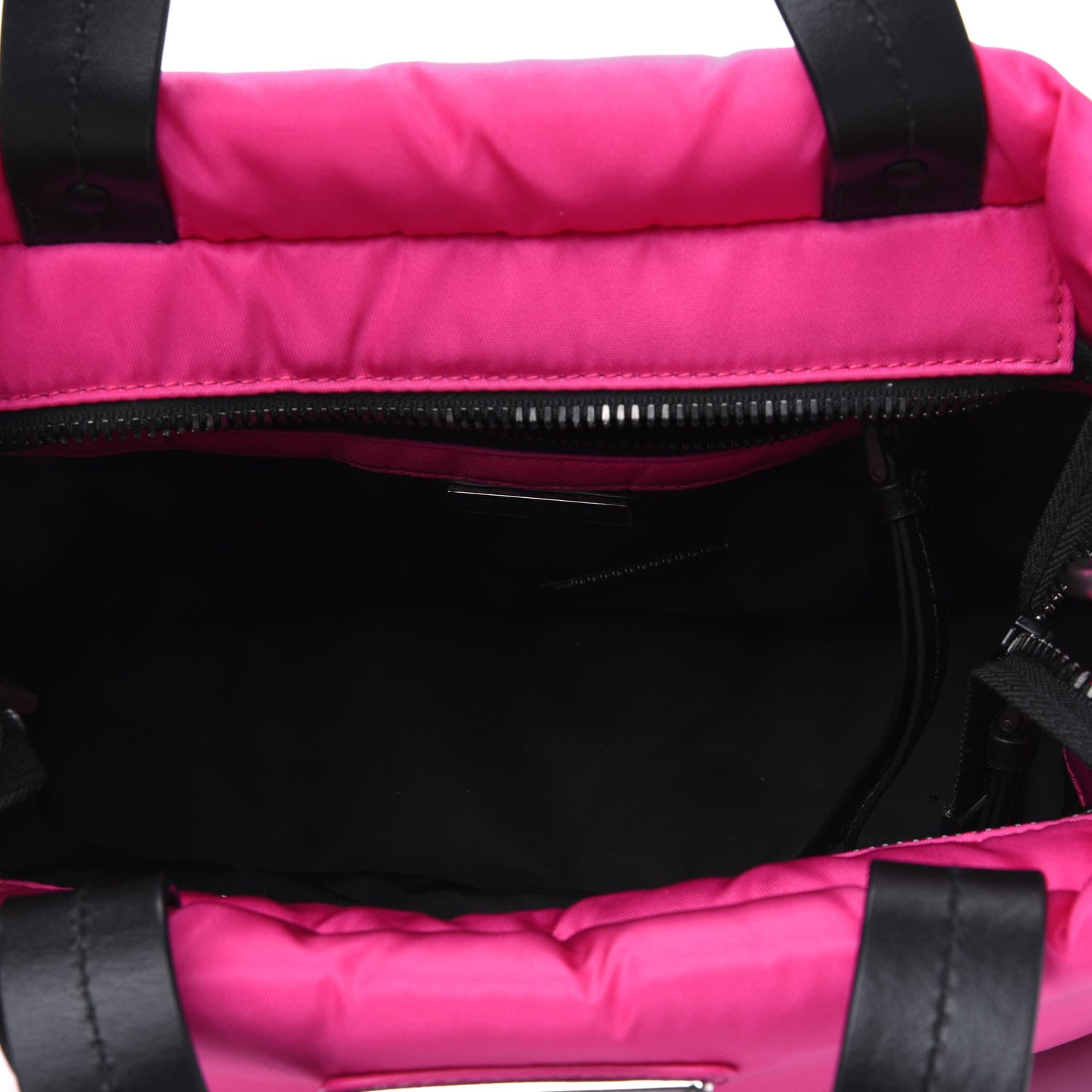 Prada Tessuto Nylon Soft Padded Shopping Tote Fuxia 4 of 5