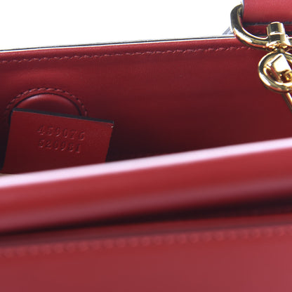 Gucci Nappa Bamboo Web Small Nymphaea Top Handle Bag Hibiscus Red 9 of 10