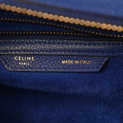 Celine Drummed Calfskin Micro Luggage Indigo 7 of 15