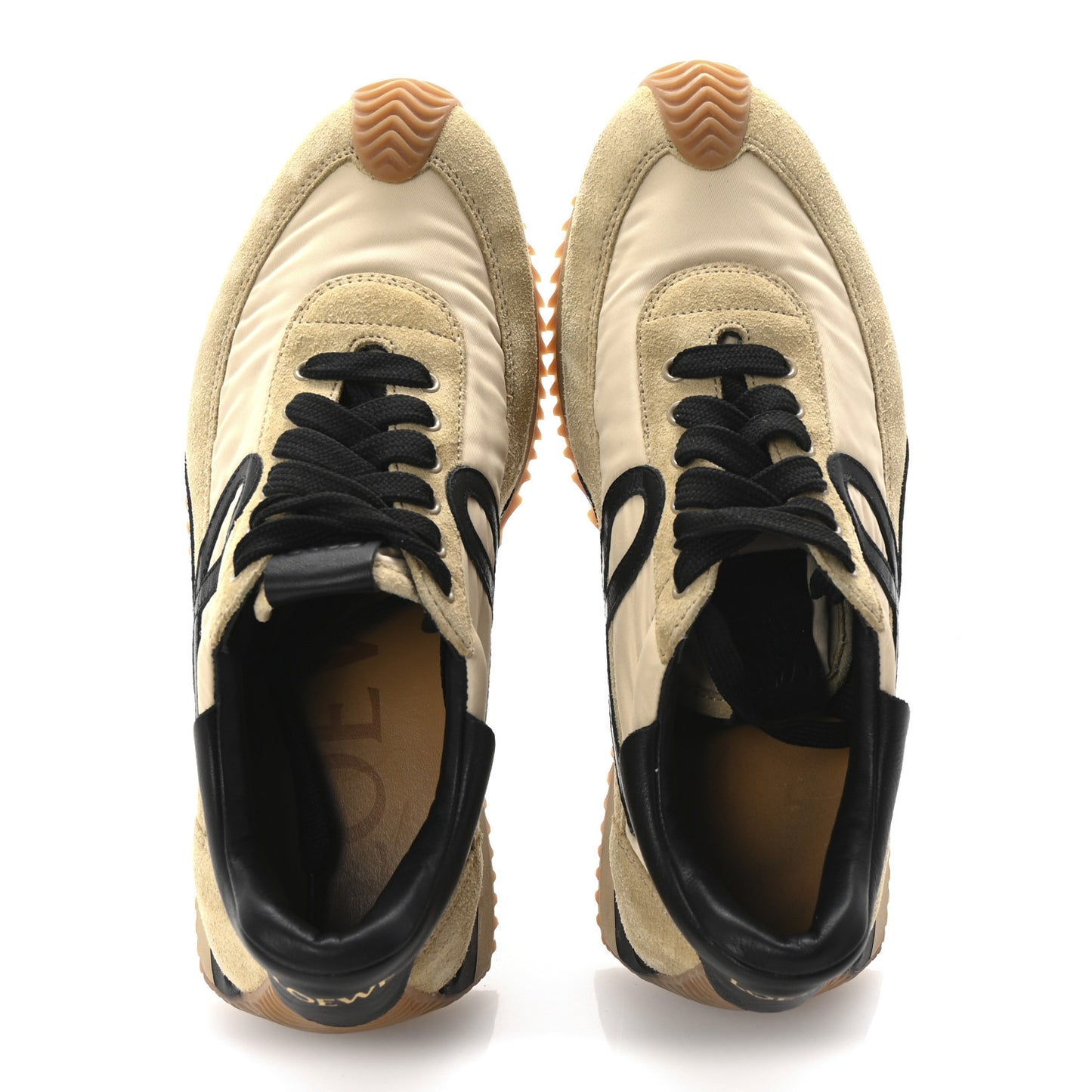 Nylon Suede Flow Runner Sneakers 37 Gold Black