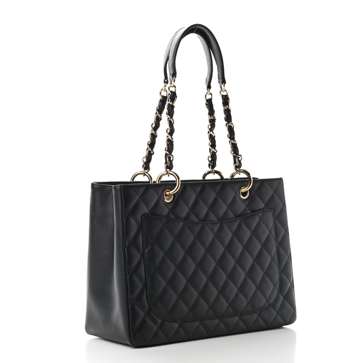 Caviar Quilted Grand Shopping Tote GST Black