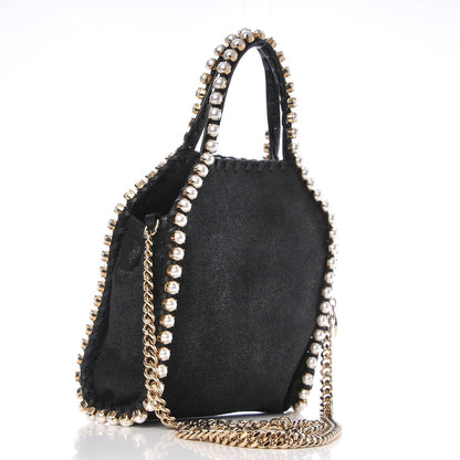 Stella McCartney Shaggy Deer Pearl Studded Tiny Falabella Tote Black 3 of 7