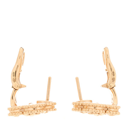 Van Cleef & Arpels 18K Rose Gold Mother of Pearl Lucky Springs Plum Blossom Earrings 3 of 4