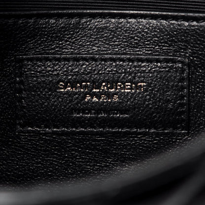 Saint Laurent Patent Mixed Matelasse Triquilt Small Monogram Satchel Black 6 of 8