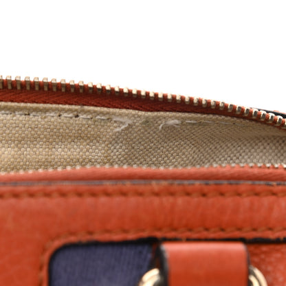 Gucci Calfskin Vintage Web Small Boston Orange Blue 8 of 14