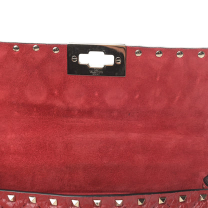 Valentino Garavani Craquele Nappa Small Rockstud Spike Shoulder Bag Red 5 of 6
