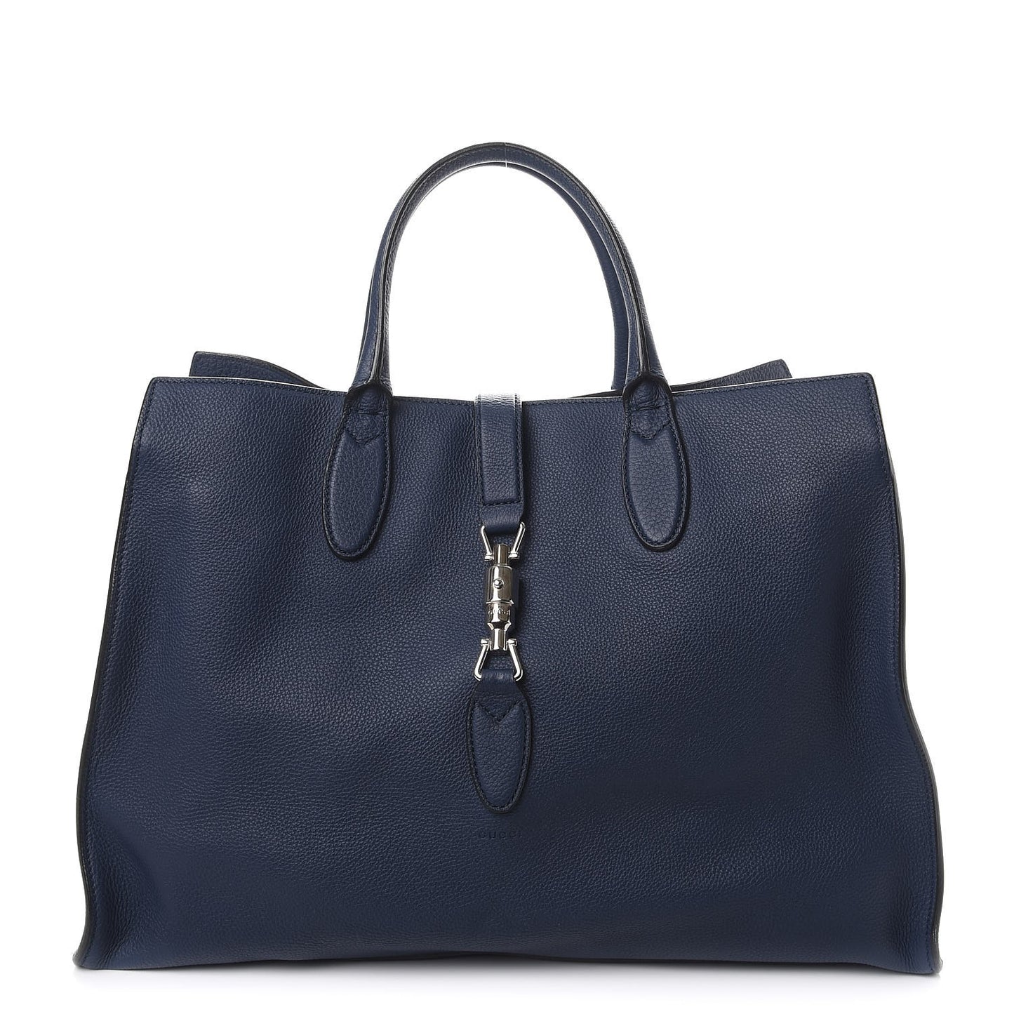 Soft Calfskin Medium Jackie Top Handle Bag Classic Blue Marine