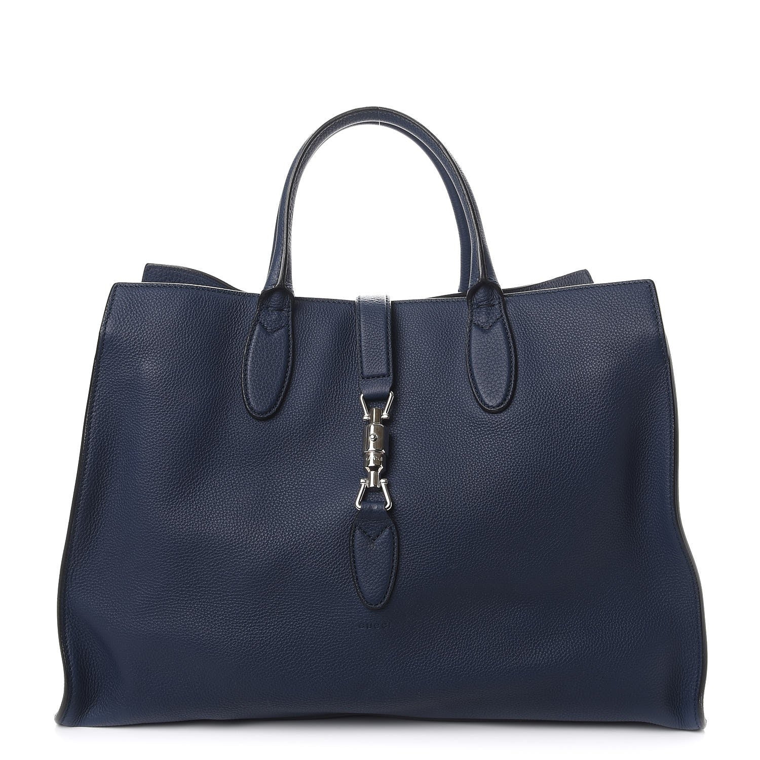 Gucci Soft Calfskin Medium Jackie Top Handle Bag Classic Blue Marine 1 of 7