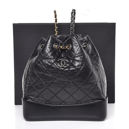 Chanel Aged Calfskin Quilted Small Gabrielle Backpack Black 8 of 8