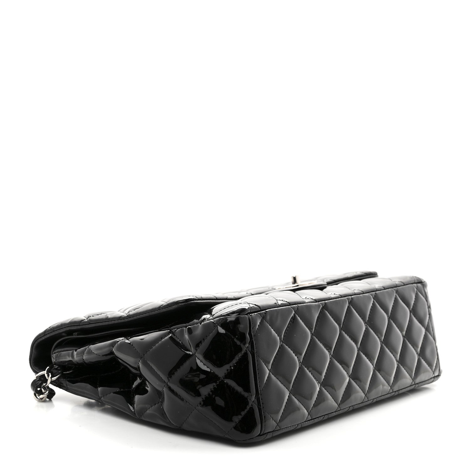 Chanel Patent Quilted Maxi Double Flap Black 4 of 10