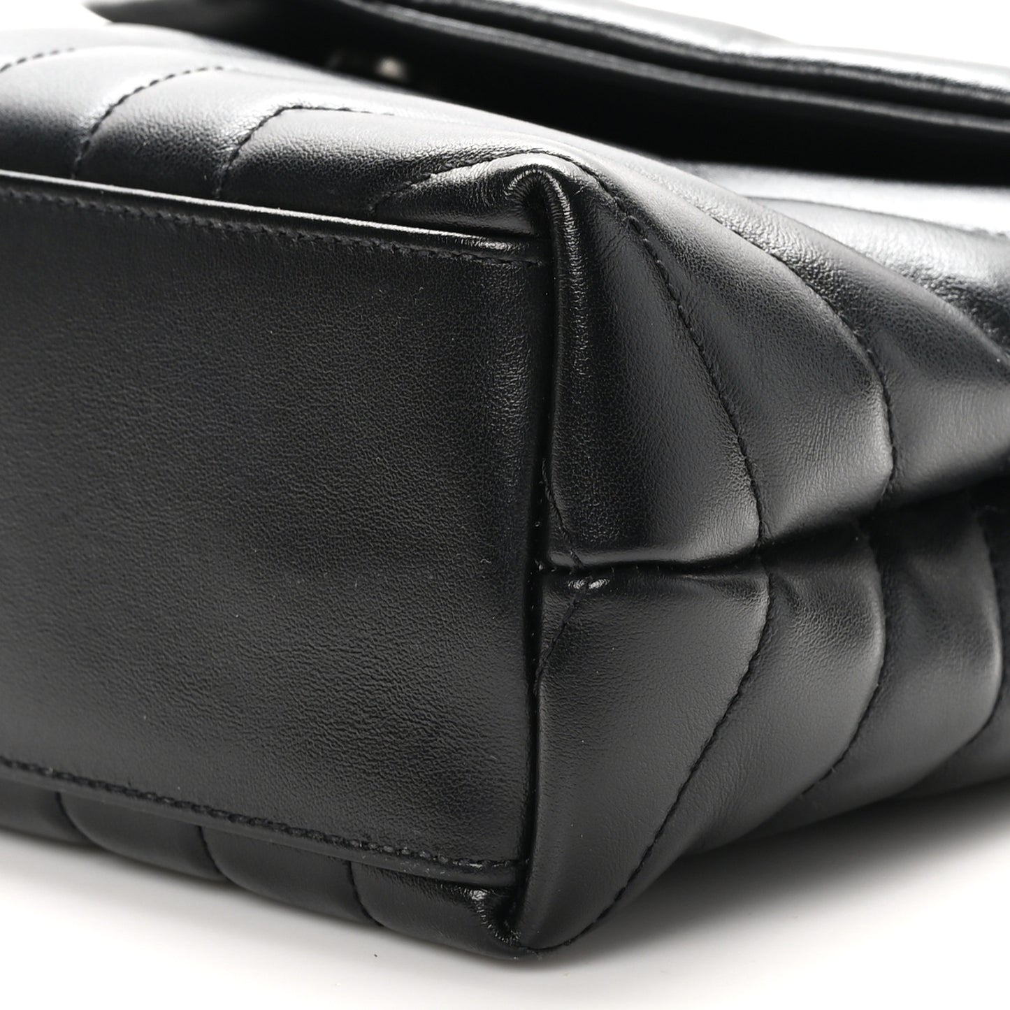 Calfskin Y Quilted Monogram Small Loulou Chain Satchel Black