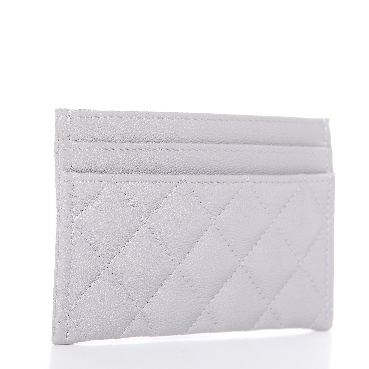 Caviar Quilted Boy Card Holder Grey