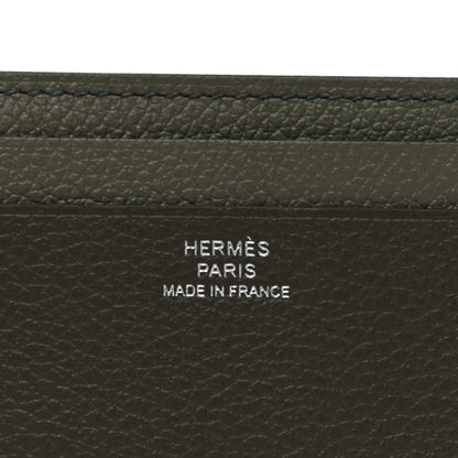 Hermes Evercolor Colorblock City 4CC Card Holder Vert De Gris Gris Meyer Vert Amande 6 of 7