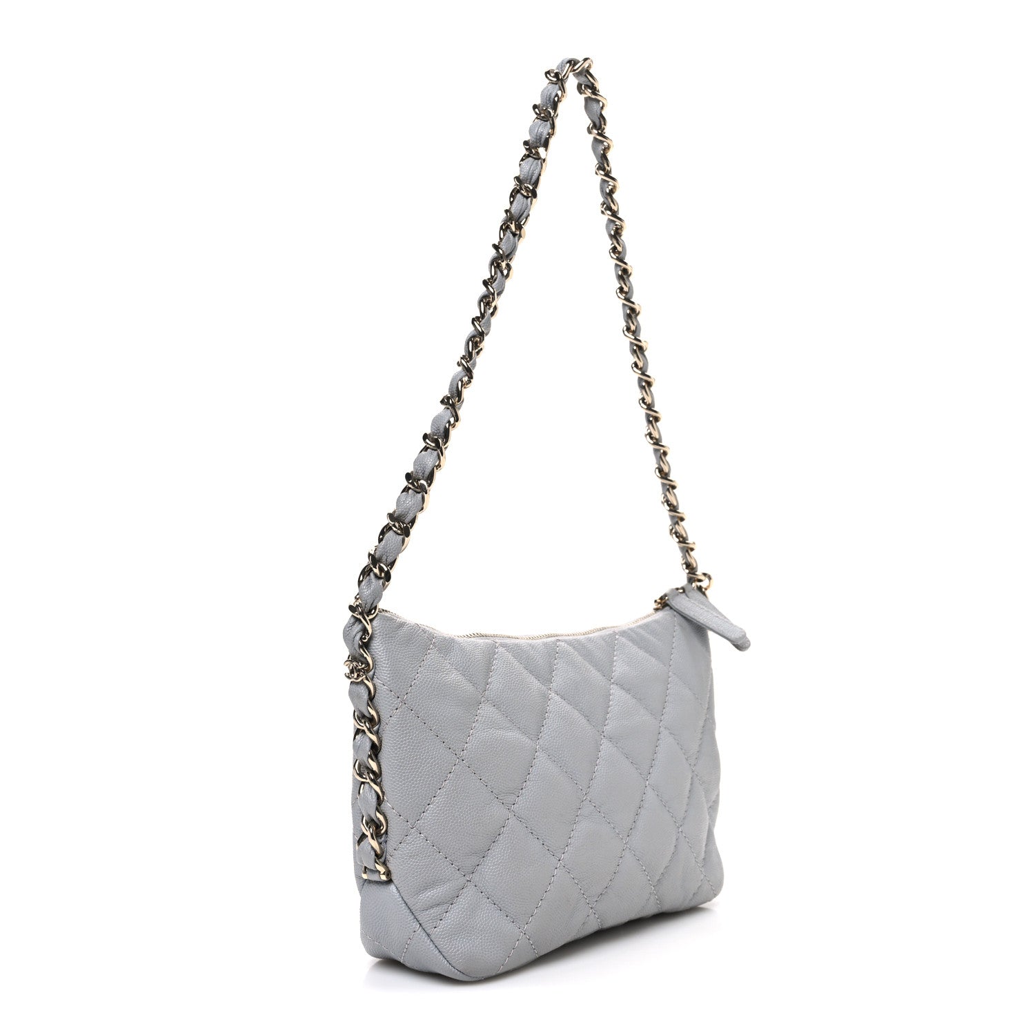 Chanel Caviar Quilted Daylight Hobo Grey 3 of 10