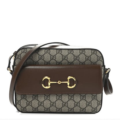 Gucci GG Supreme Monogram Small Horsebit 1955 Shoulder Bag Beige Brown Sugar 1 of 21