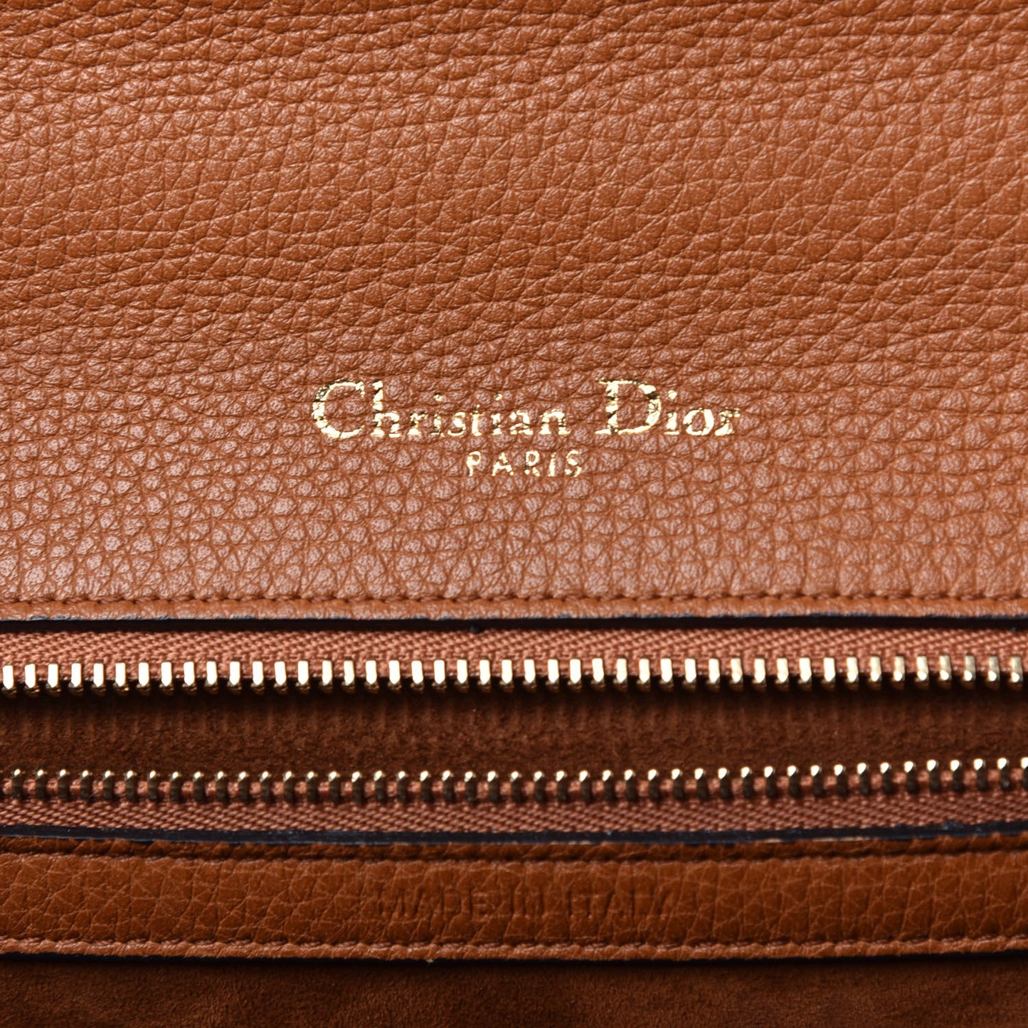 Grained Calfskin Medium Diorama Flap Bag Brown