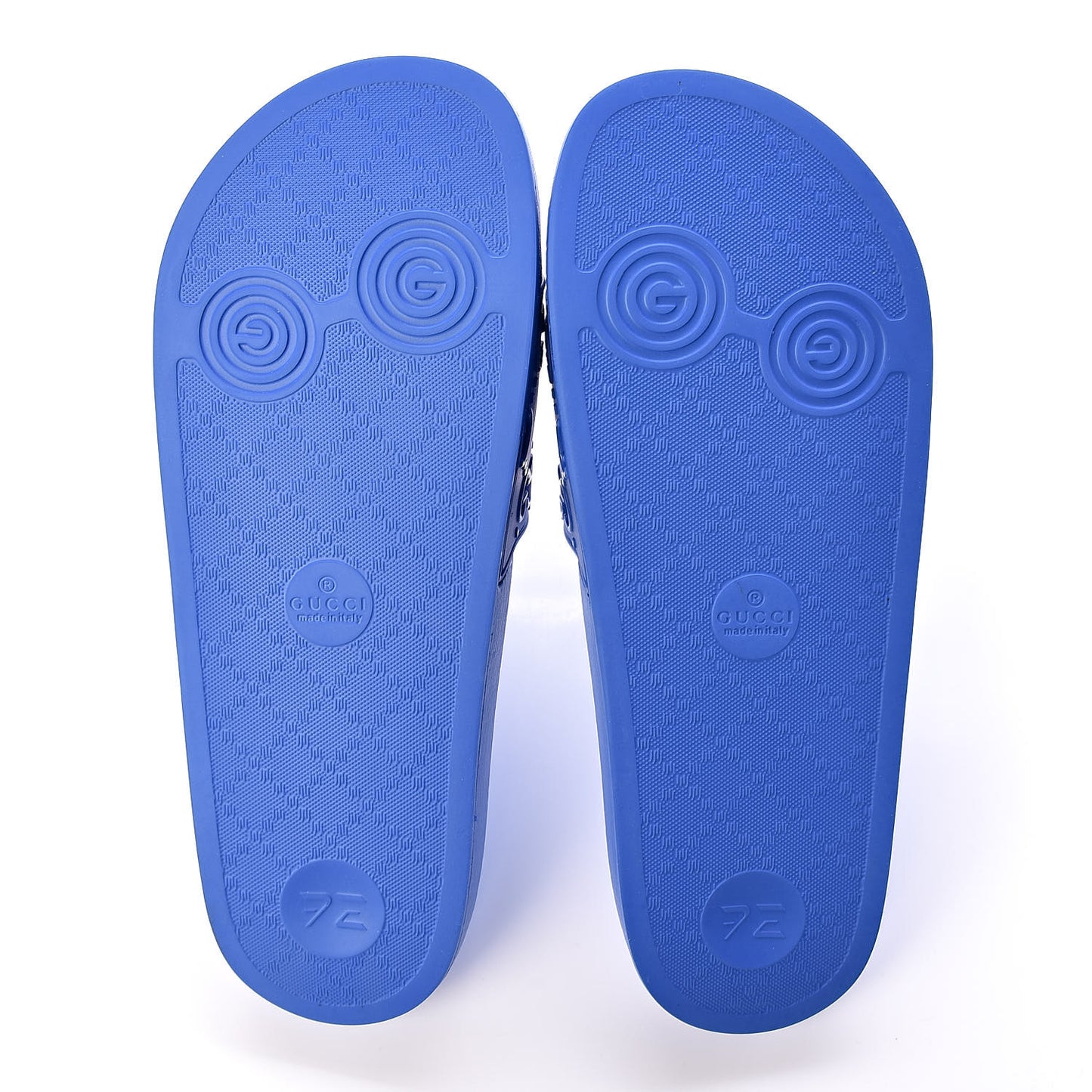 Rubber GG Monogram Mens Slide Sandals 9 Bright Splash