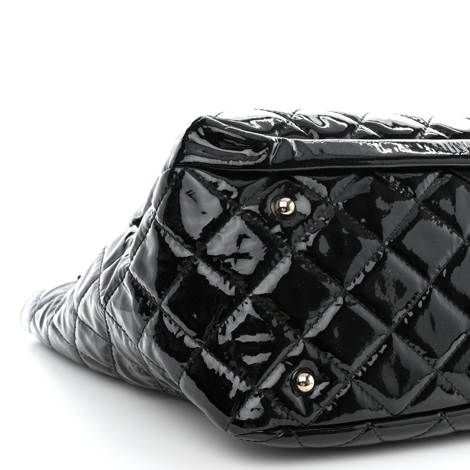 Chanel Patent Quilted Chic and Glitter Large Tote Black 9 of 10