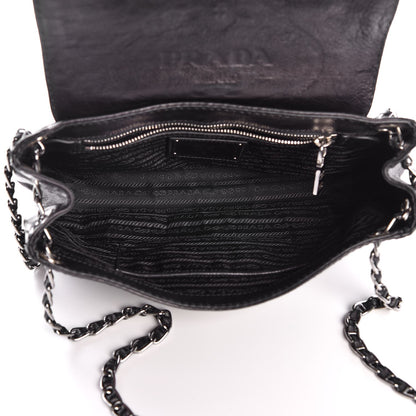 Prada Vitello Shoulder Chain Bag Black 5 of 7