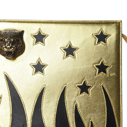 Gucci Calfskin Animalier Clutch Gold Black 12 of 13