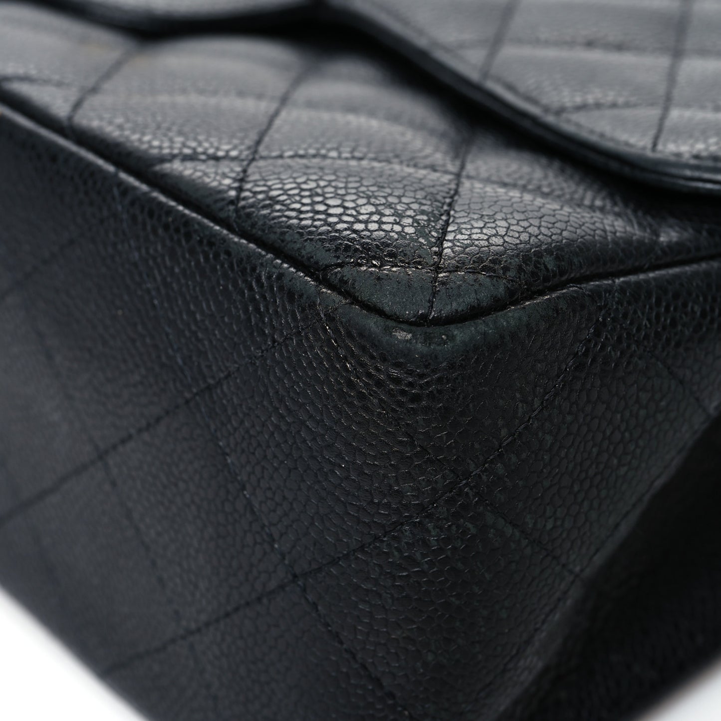 Caviar Quilted Jumbo Double Flap Black