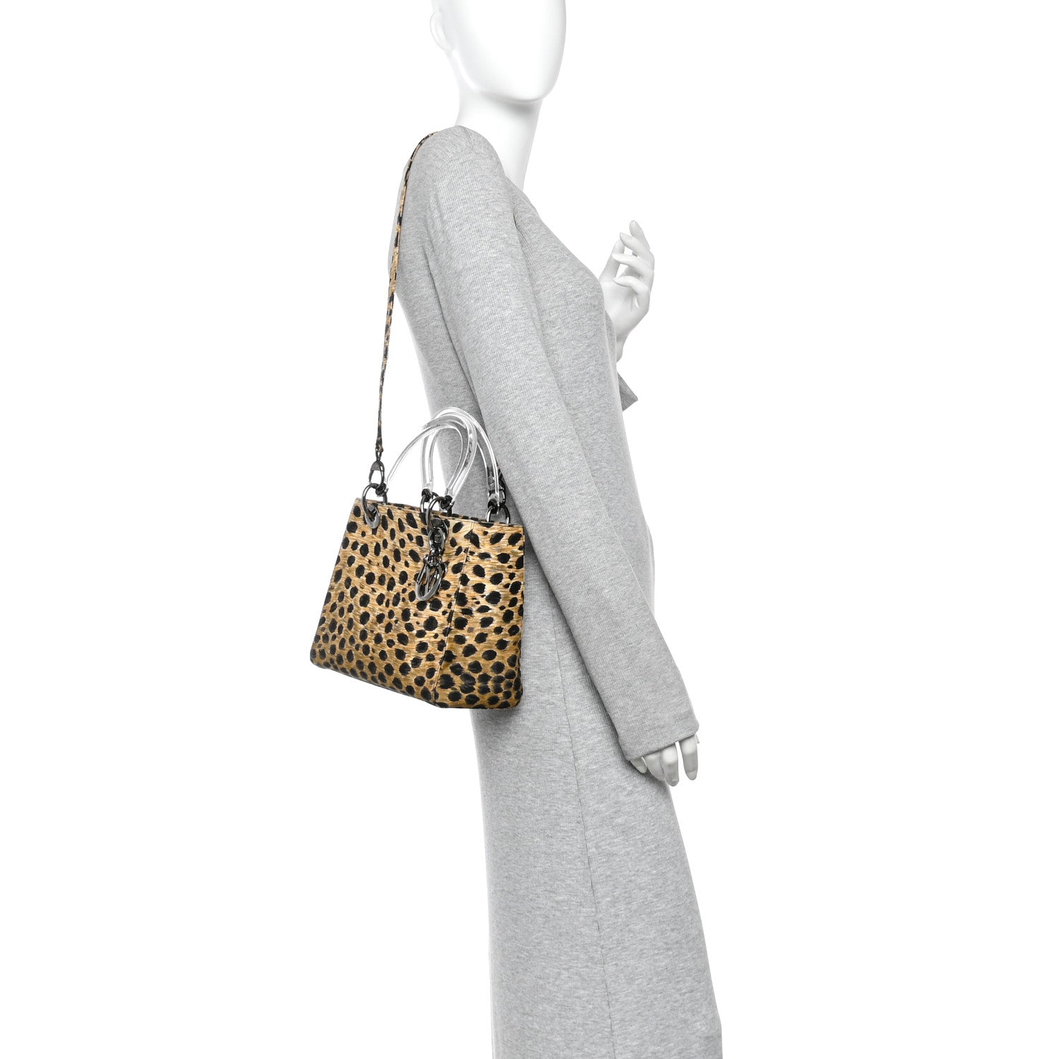 Christian Dior Canvas Leopard Print Medium Lady Dior 2 of 10