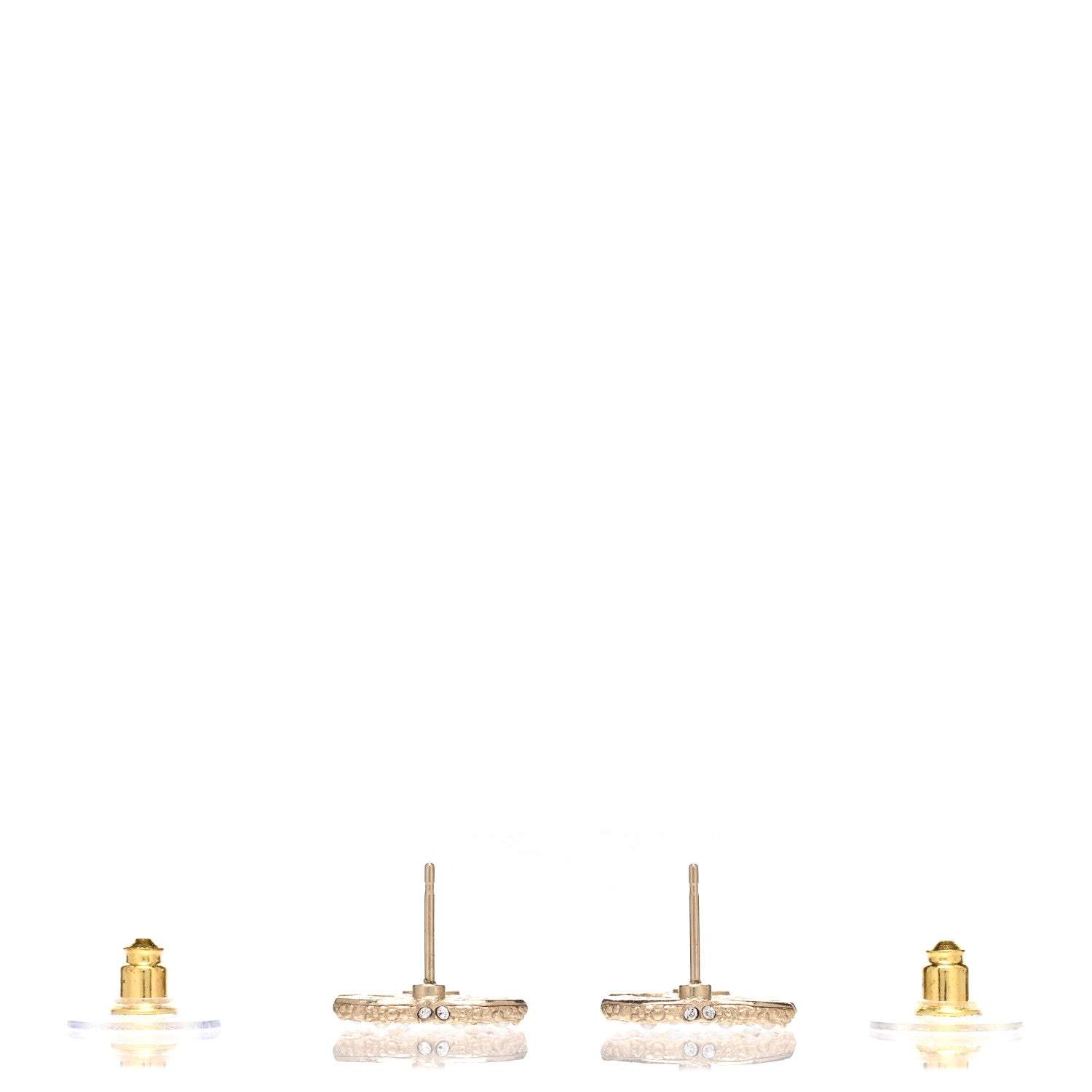 Chanel Pearl CC Earrings Light Gold 3 of 5