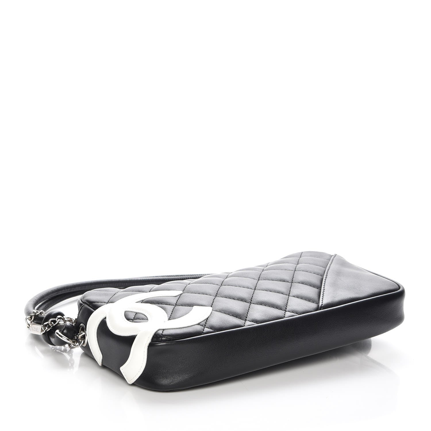 Chanel Calfskin Quilted Cambon Pochette Black White 5 of 8