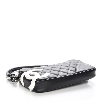 Chanel Calfskin Quilted Cambon Pochette Black White 5 of 8