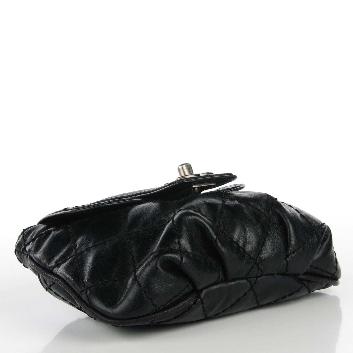 Caviar Calfskin Mini Bubble Graphic Messenger Bag Black
