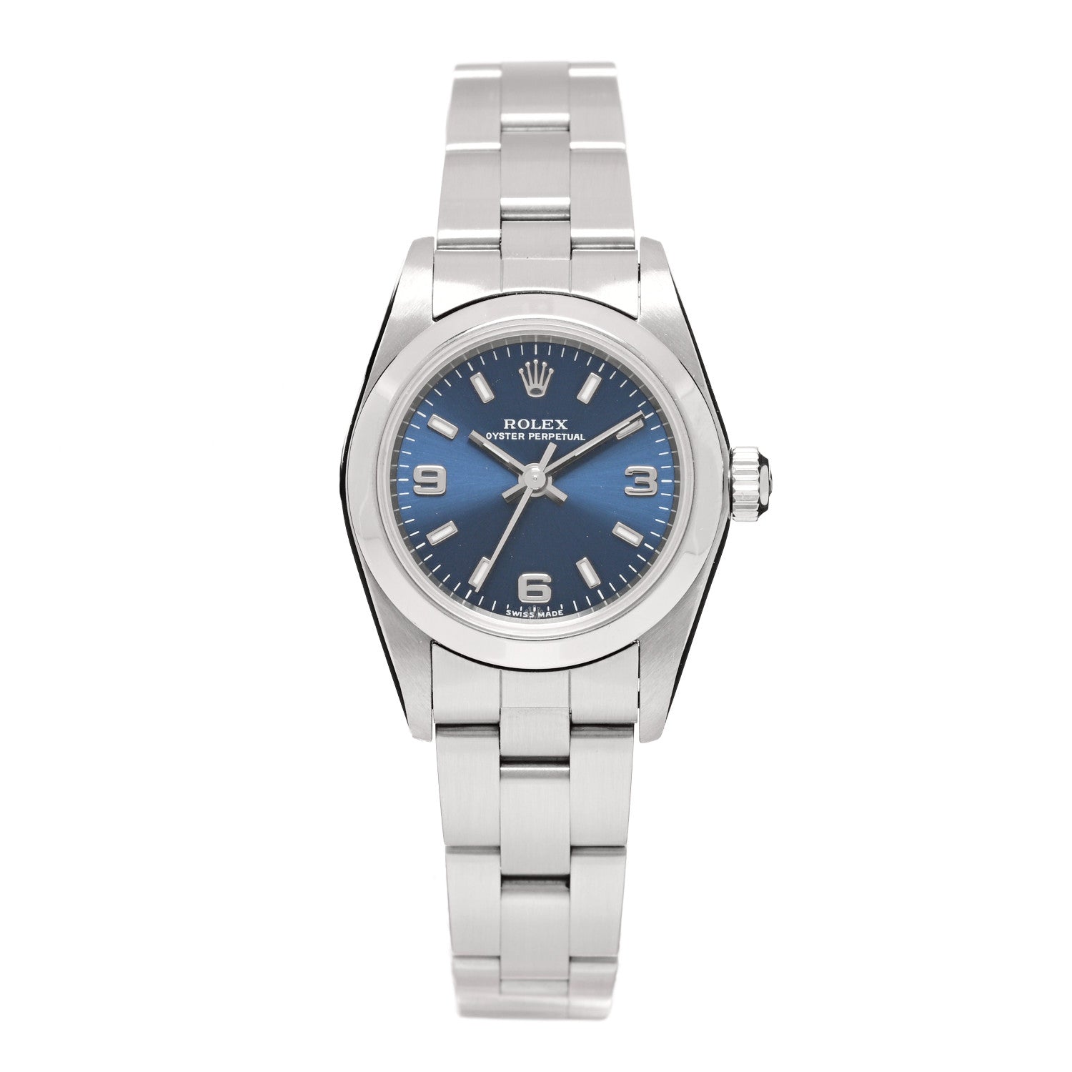 Rolex Stainless Steel 24mm Oyster Perpetual Watch Blue 1 of 4