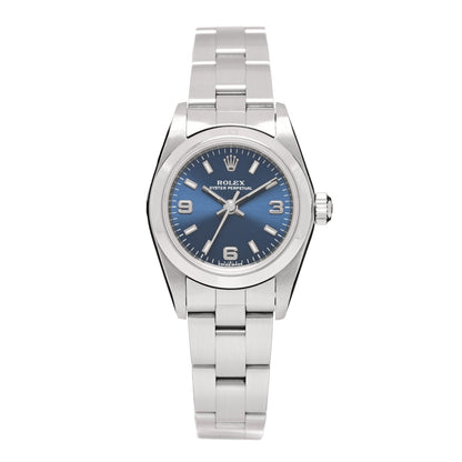 Rolex Stainless Steel 24mm Oyster Perpetual Watch Blue 1 of 4