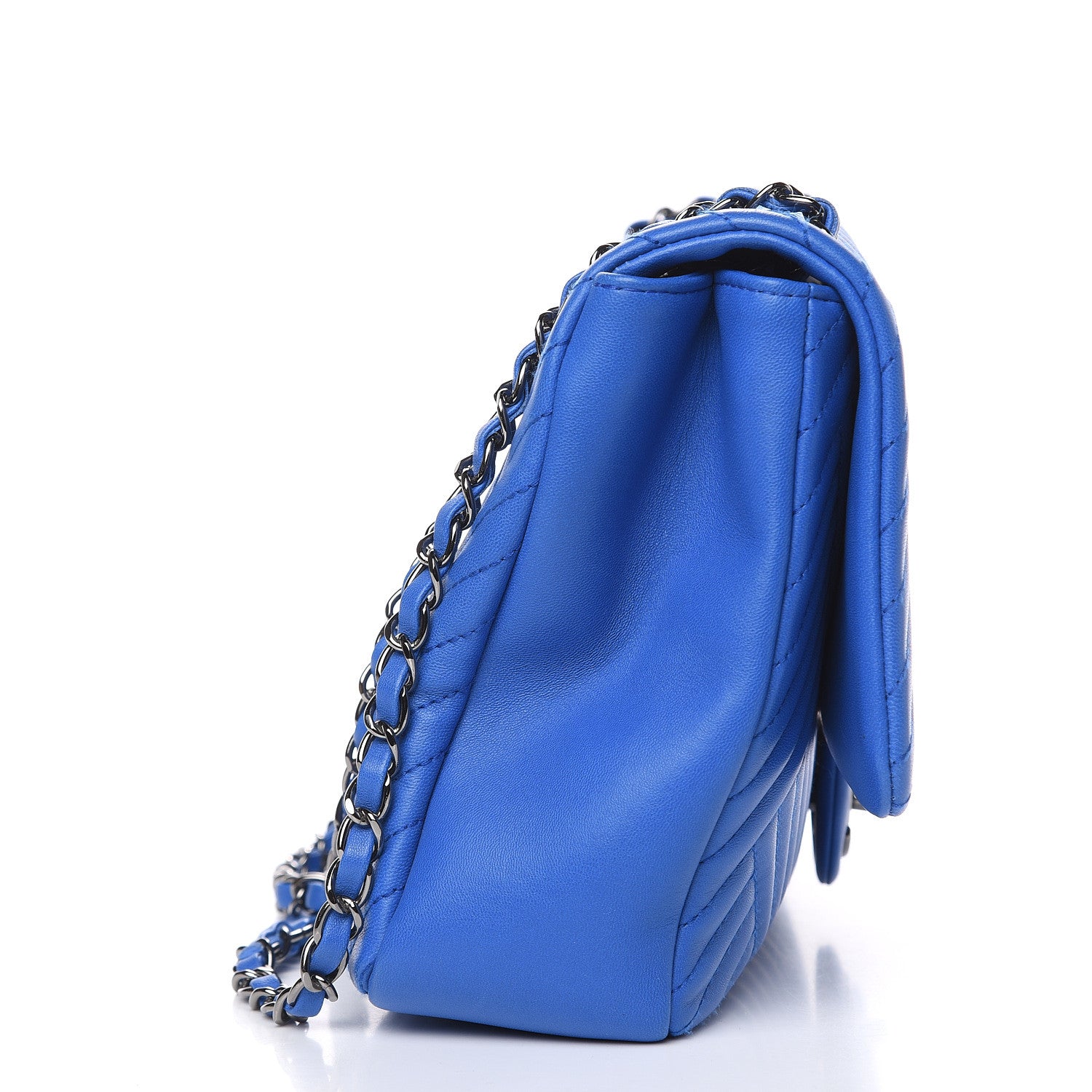 Chanel Lambskin Large CC Crossing Flap Blue 10 of 12