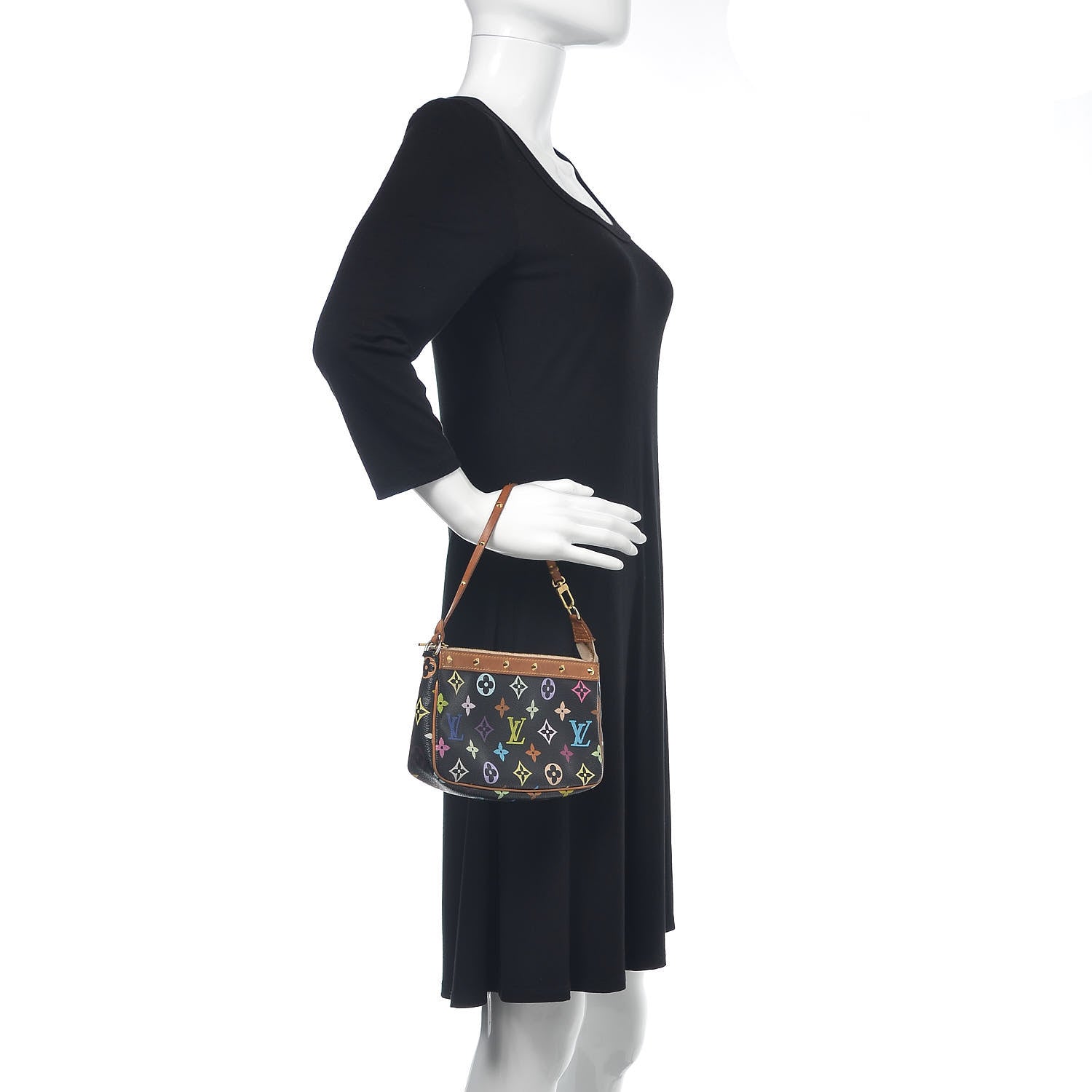 Louis Vuitton Monogram Multicolor Pochette Accessories Black 2 of 12